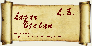 Lazar Bjelan vizit kartica